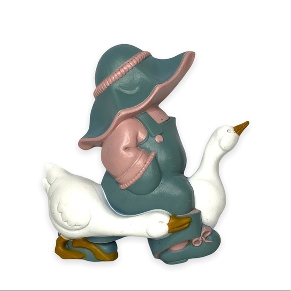 Burwood Vintage‎ 1988 Boy & Girl with Geese Wall Plaque Set Home Decor Patio - Picture 4 of 11